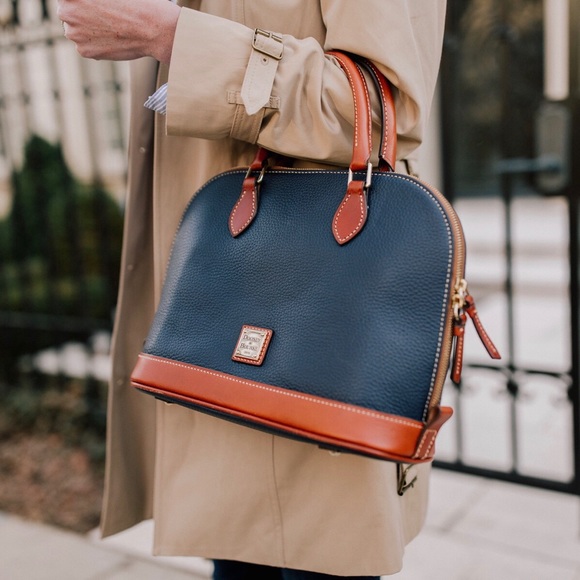 Dooney & Bourke Handbags - Dooney&Bouke Zip Zip Midnight Blue Leather Satchel
